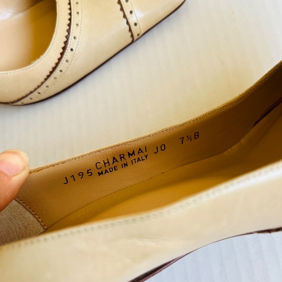 COACH VTG Sz 7.5 Camel Color Leather Cathy Spectator Pump Heels Shoes Slip On - Picture 6 of 10